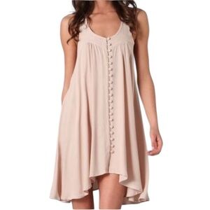 Oscar the Third Cream/Light Pink Trapeze Baby Doll Dress, Size Medium